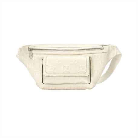 GG EMBOSSED BELT BAG IN WHITE GG EMBOSSED LEATHER - GBC13