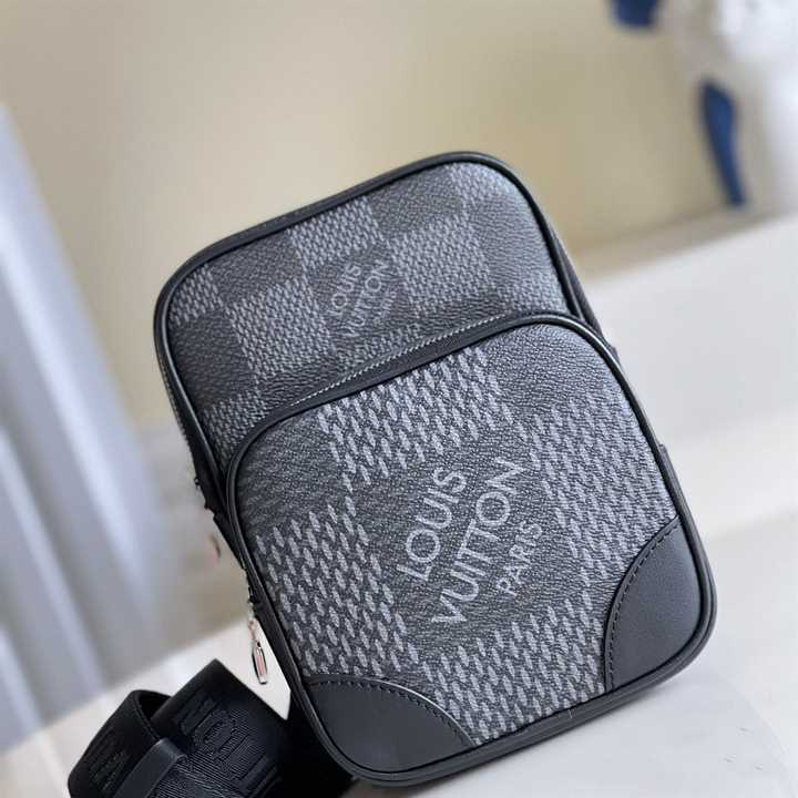 LOUIS VUITTON AMAZONE SLINGBAG GRAY DAMIER GRAPHITE 3D COATED CANVAS N50012
