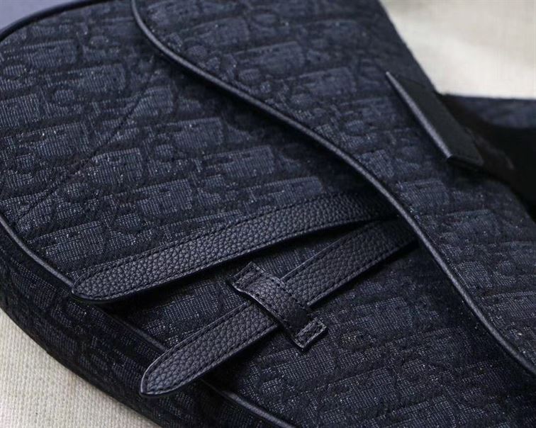 SADDLE BAG BLACK DIOR OBLIQUE JACQUARD