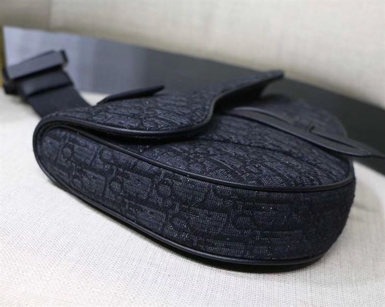 SADDLE BAG BLACK DIOR OBLIQUE JACQUARD