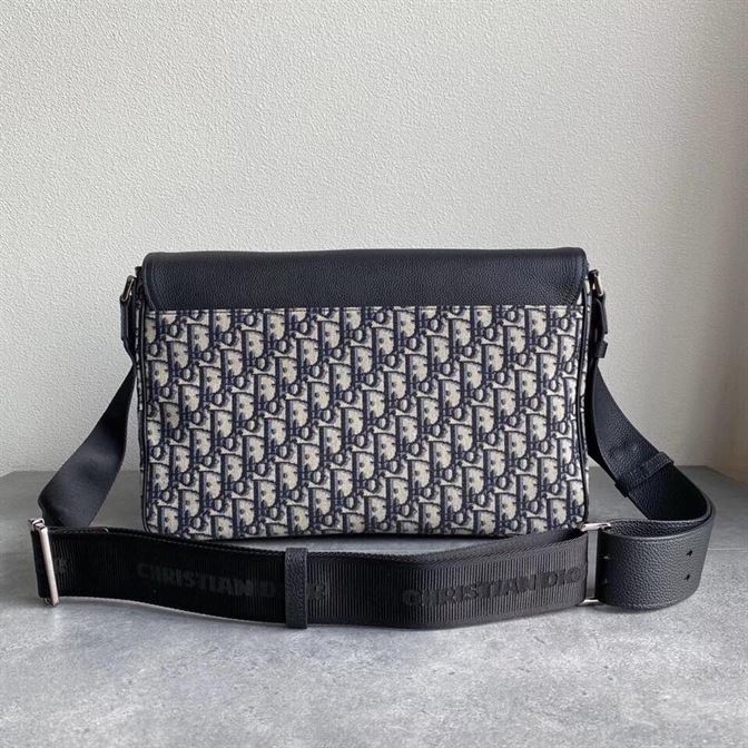 BEIGE AND BLACK DIOR OBLIQUE JACQUARD AND BLACK GRAINED CALFSKIN