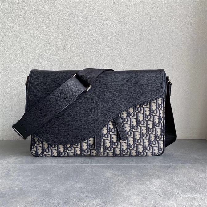 BEIGE AND BLACK DIOR OBLIQUE JACQUARD AND BLACK GRAINED CALFSKIN