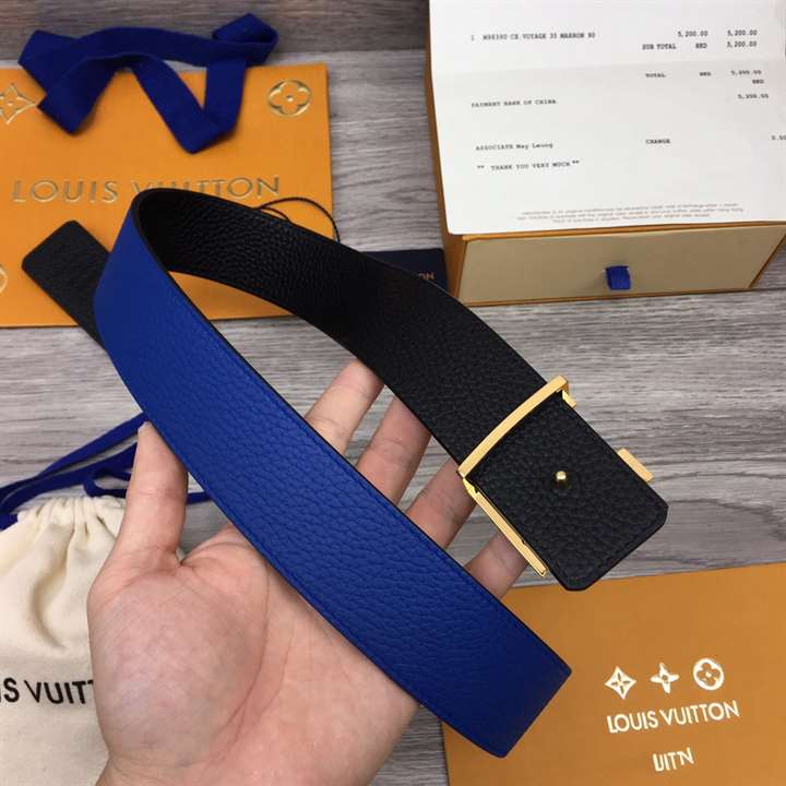 LOUIS VUITTON OPTIC 40MM REVERSIBLE BELT BLUE/BLACK - B78