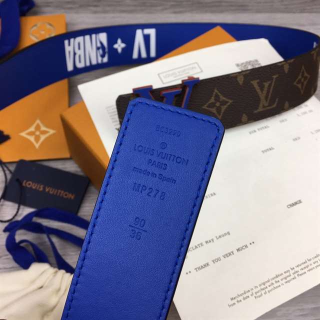 LOUIS VUITTON X NBA 3 STEPS 40MM REVERSIBLE MONOGRAM CANVAS BELT - B82