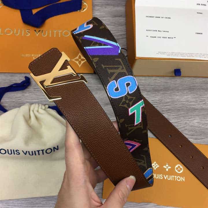 LOUIS X NBA LV INITIALES 40MM REVERSIBLE BELT MONOGRAM CANVAS CALF LEATHER REVERSE - B75