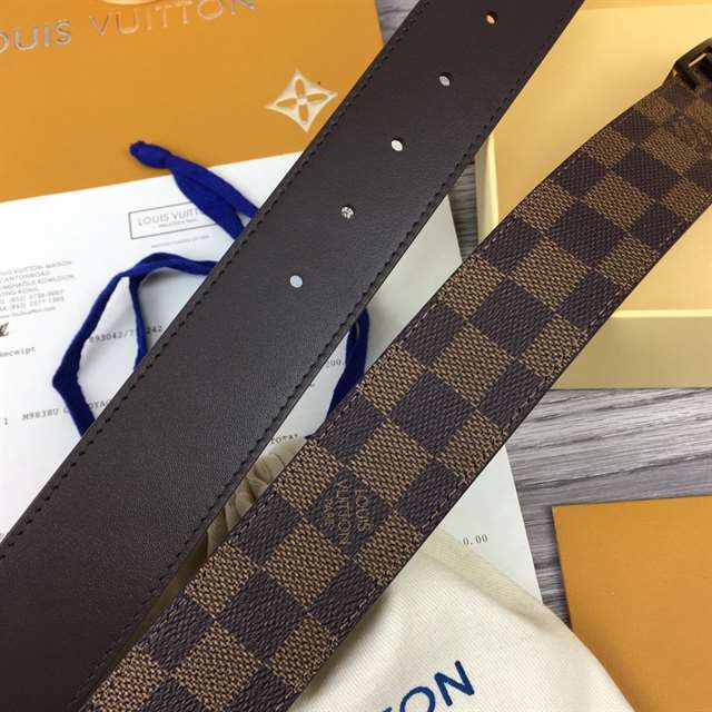 LOUIS VUITTON INITIALES 40MM REVERSIBLE DAMIER EBENE CANVAS BELT - B89