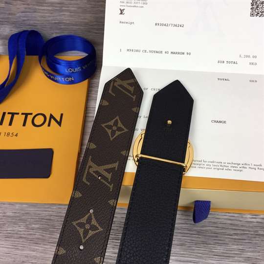 LOUIS VUITTON MONOGRAM LV CIRCLE LOGO 35MM REVERSIBLE BELT - B154