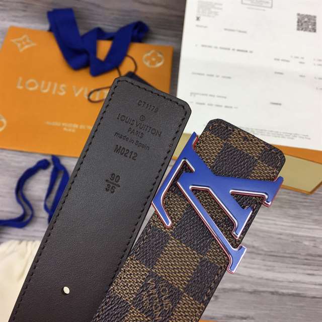 LOUIS VUITTON INITIALES 40MM REVERSIBLE DAMIER EBENE CANVAS BELT - B85