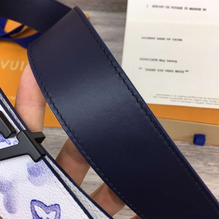 LOUIS VUITTON SHAPE 40MM REVERSIBLE BELT WATERCOLOR BLUE - B80