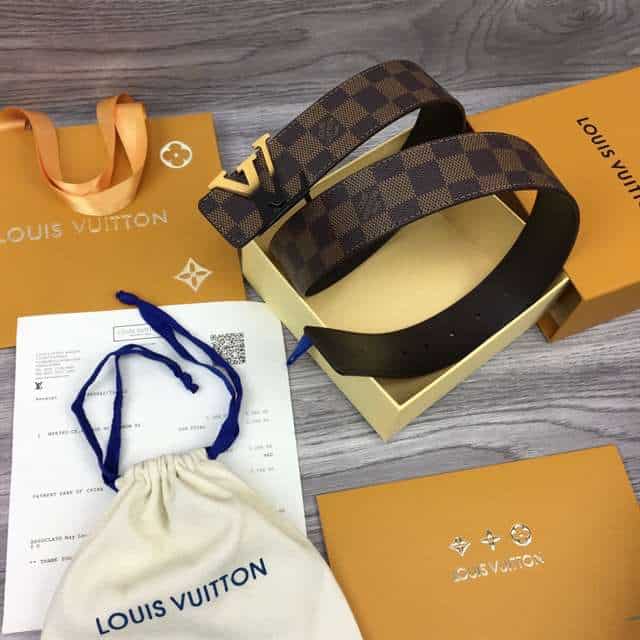 LOUIS VUITTON INITIALES 40MM REVERSIBLE DAMIER EBENE CANVAS BELT - B89