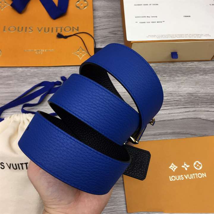 LOUIS VUITTON OPTIC 40MM REVERSIBLE BELT BLUE/BLACK - B78