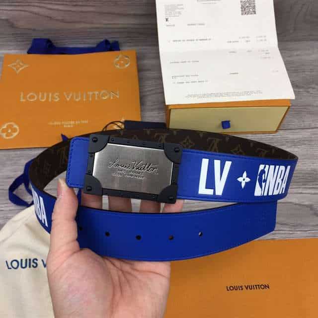 LOUIS VUITTON X NBA 3 STEPS 40MM REVERSIBLE MONOGRAM CANVAS BELT - B97