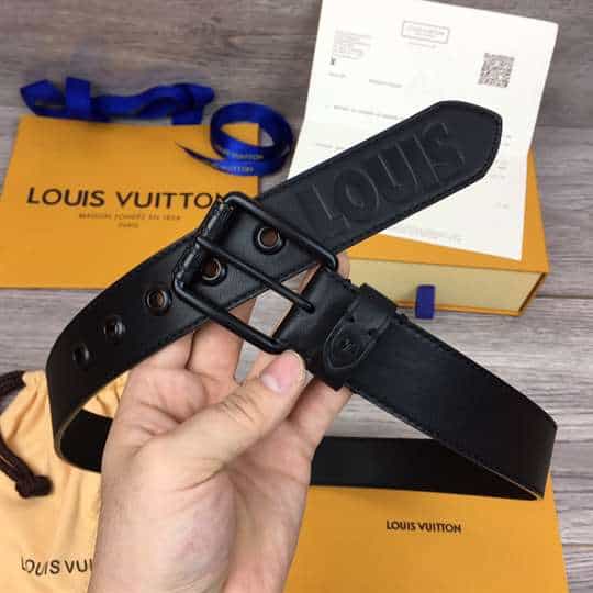 LOUIS VUITTON DARK INFINITY LEATHER VOYAGER 35MM BELT - B157
