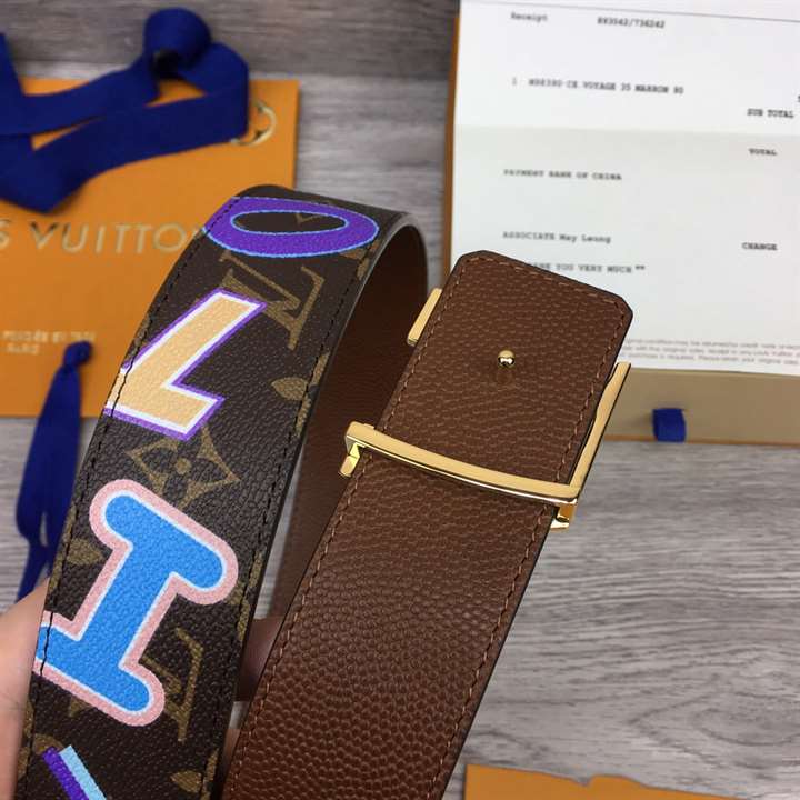 LOUIS X NBA LV INITIALES 40MM REVERSIBLE BELT MONOGRAM CANVAS CALF LEATHER REVERSE - B75