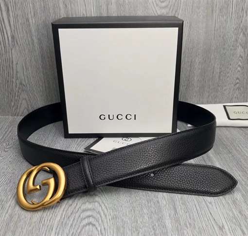 GUCCI MEN'S INTERLOCKING GG REVERSIBLE LEATHER BELT - B47