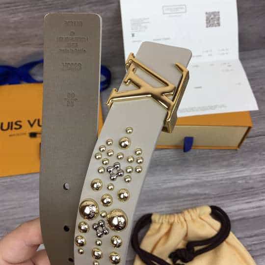 LOUIS VUITTON CALF LEATHER LV ICONIC 35MM BELT - B142