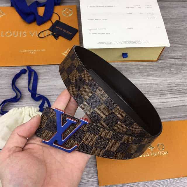 LOUIS VUITTON INITIALES 40MM REVERSIBLE DAMIER EBENE CANVAS BELT - B85