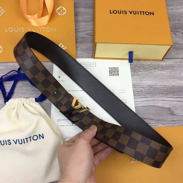 LOUIS VUITTON INITIALES 40MM REVERSIBLE DAMIER EBENE CANVAS BELT - B89