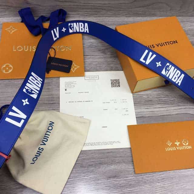 LOUIS VUITTON X NBA 3 STEPS 40MM REVERSIBLE MONOGRAM CANVAS BELT - B82