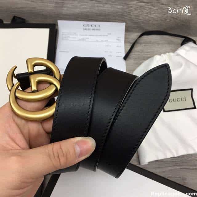GUCCI BLACK GG MARMONT BELT 30MM - B30