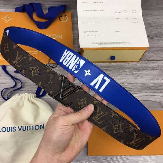 LOUIS VUITTON X NBA 3 STEPS 40MM REVERSIBLE MONOGRAM CANVAS BELT - B98