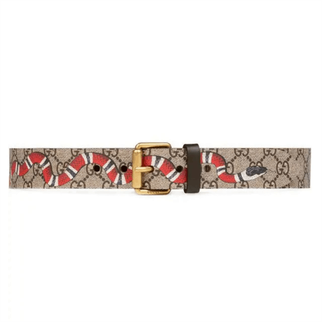 GUCCI SNAKE PRINT GG SUPREME BELT - B42