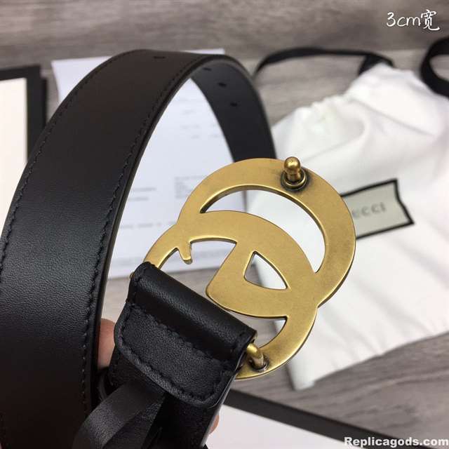 GUCCI BLACK GG MARMONT BELT 30MM - B30