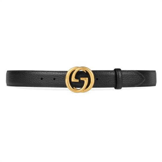 GUCCI INTERLOCKING GG LEATHER BELT - B33