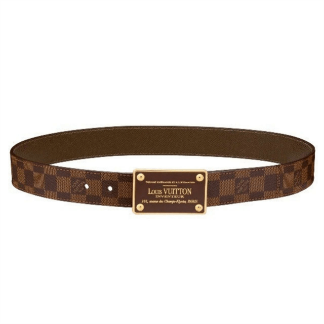 LOUIS VUITTON INVENTEUR DAMIER EBENE/GRAPHITE BELT - B159