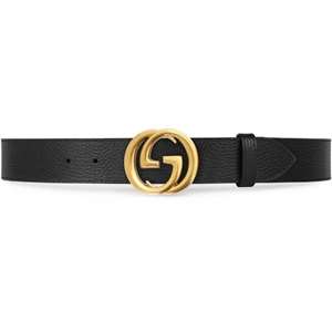 GUCCI MEN'S INTERLOCKING GG REVERSIBLE LEATHER BELT - B47