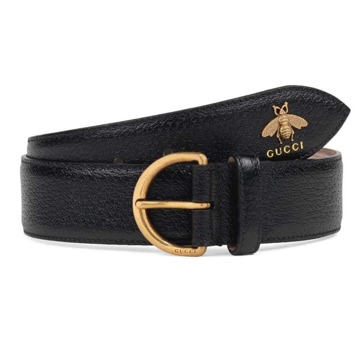 GUCCI BEE PENDANT LEATHER BELT - B48