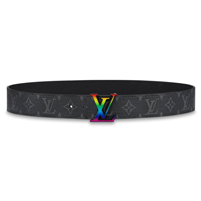 LOUIS VUITTON LV INITIALES REVERSIBLE BELT MONOGRAM ECLIPSE TAIGA 40MM RAINBOW - B149