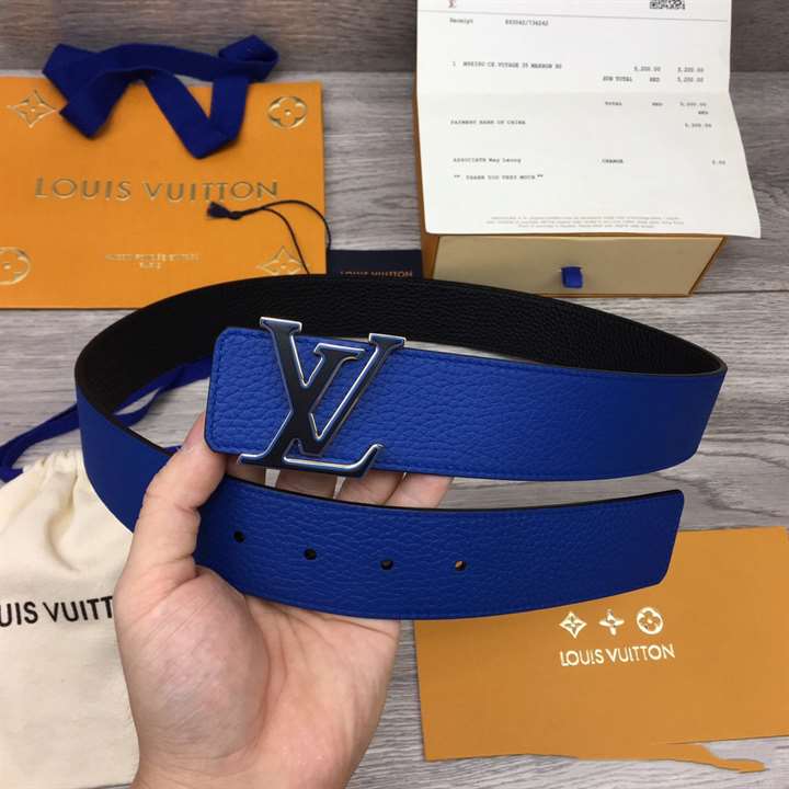 LOUIS VUITTON OPTIC 40MM REVERSIBLE BELT BLUE/BLACK - B78