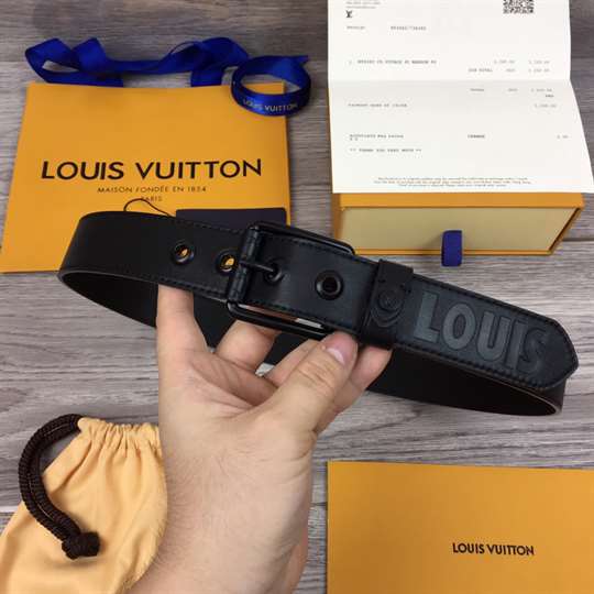 LOUIS VUITTON DARK INFINITY LEATHER VOYAGER 35MM BELT - B157