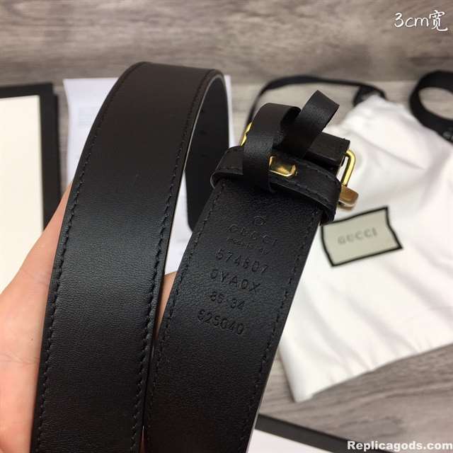 GUCCI BLACK GG MARMONT BELT 30MM - B30