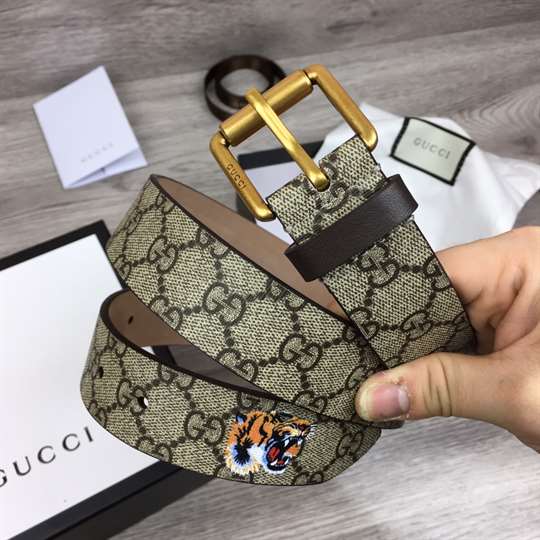 GUCCI TIGER PRINT GG SUPREME BELT - B40
