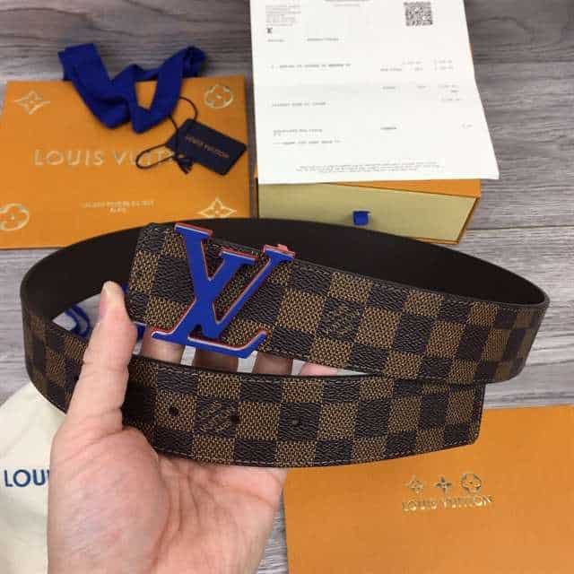 LOUIS VUITTON INITIALES 40MM REVERSIBLE DAMIER EBENE CANVAS BELT - B85