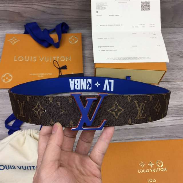 LOUIS VUITTON X NBA 3 STEPS 40MM REVERSIBLE MONOGRAM CANVAS BELT - B82