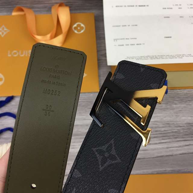 LOUIS VUITTON INITIALES 40MM REVERSIBLE MONOGRAM CANVAS BELT - B93