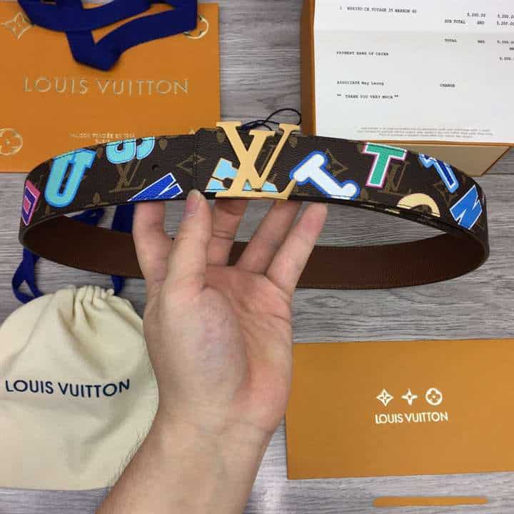 LOUIS X NBA LV INITIALES 40MM REVERSIBLE BELT MONOGRAM CANVAS CALF LEATHER REVERSE - B75