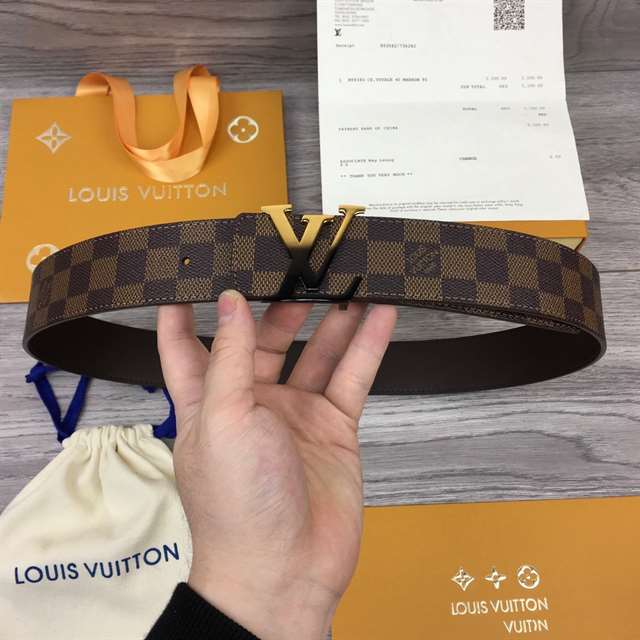 LOUIS VUITTON INITIALES 40MM REVERSIBLE DAMIER EBENE CANVAS BELT - B89