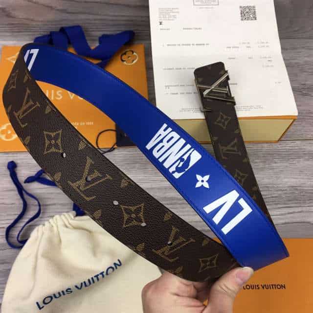 LOUIS VUITTON X NBA 3 STEPS 40MM REVERSIBLE MONOGRAM CANVAS BELT - B100