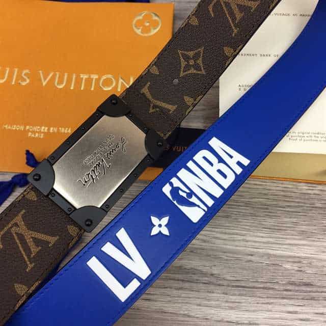 LOUIS VUITTON X NBA 3 STEPS 40MM REVERSIBLE MONOGRAM CANVAS BELT - B97