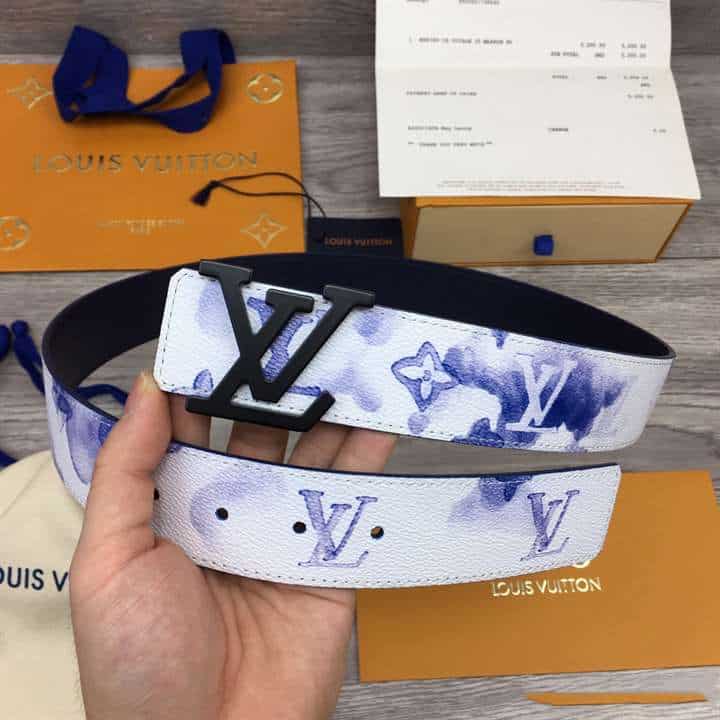 LOUIS VUITTON SHAPE 40MM REVERSIBLE BELT WATERCOLOR BLUE - B80