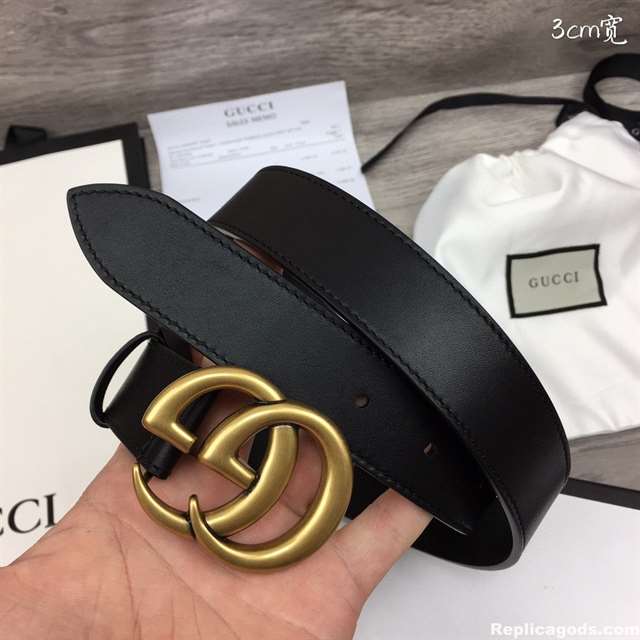 GUCCI BLACK GG MARMONT BELT 30MM - B30