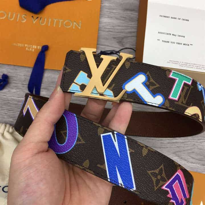 LOUIS X NBA LV INITIALES 40MM REVERSIBLE BELT MONOGRAM CANVAS CALF LEATHER REVERSE - B75