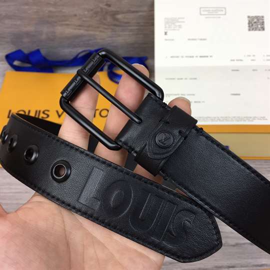 LOUIS VUITTON DARK INFINITY LEATHER VOYAGER 35MM BELT - B157