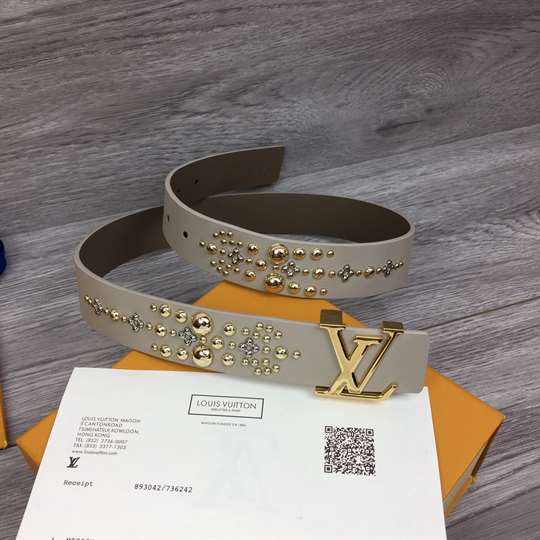 LOUIS VUITTON CALF LEATHER LV ICONIC 35MM BELT - B142