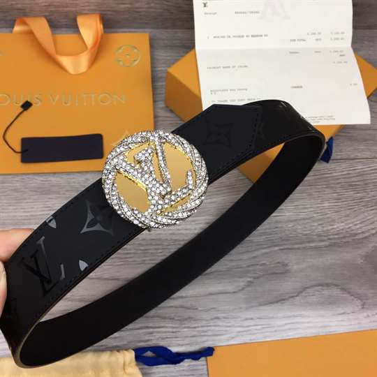 LOUIS VUITTON LV CIRCLE PLATE 35MM REVERSIBLE BELT - B155