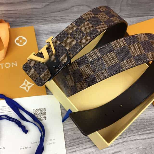 LOUIS VUITTON INITIALES 40MM REVERSIBLE DAMIER EBENE CANVAS BELT - B89